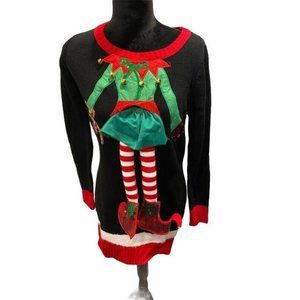Kela Womens Elf Ugly Christmas Tunic Sweater S